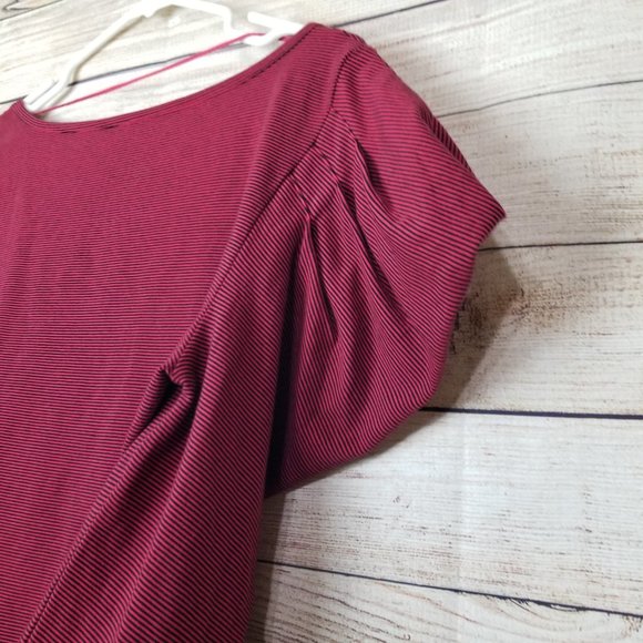 Free People Womens Penelope Puffed Sleeves Top Skinny Red Size Large - Picture 9 of 10